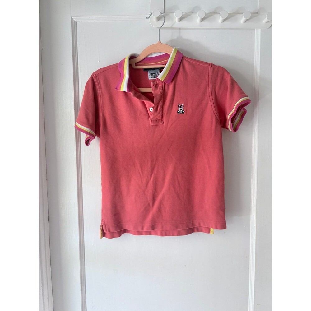 Psycho Bunny Boys Polo Shirt Size L 10/12 Orange